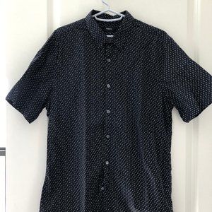 Theory Irving Short Sleeve Shirt Size Medium M Navy